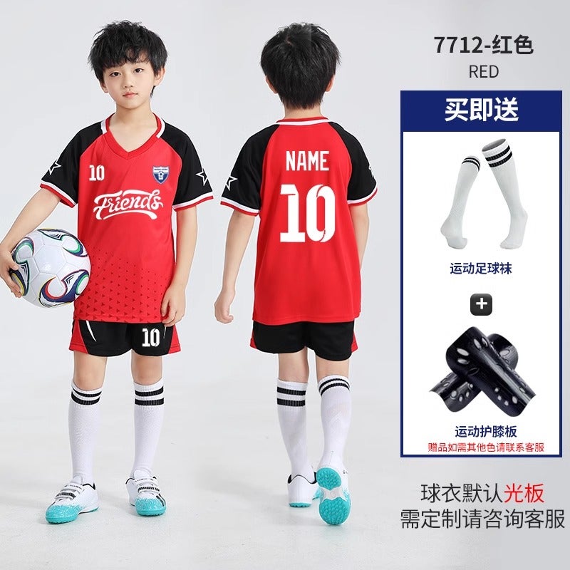 Children'S Football Uniform Suit Men'S Summer Basketball Game Training Team Uniform Student Sports Short-Sleeved Jersey Printing - Image 1