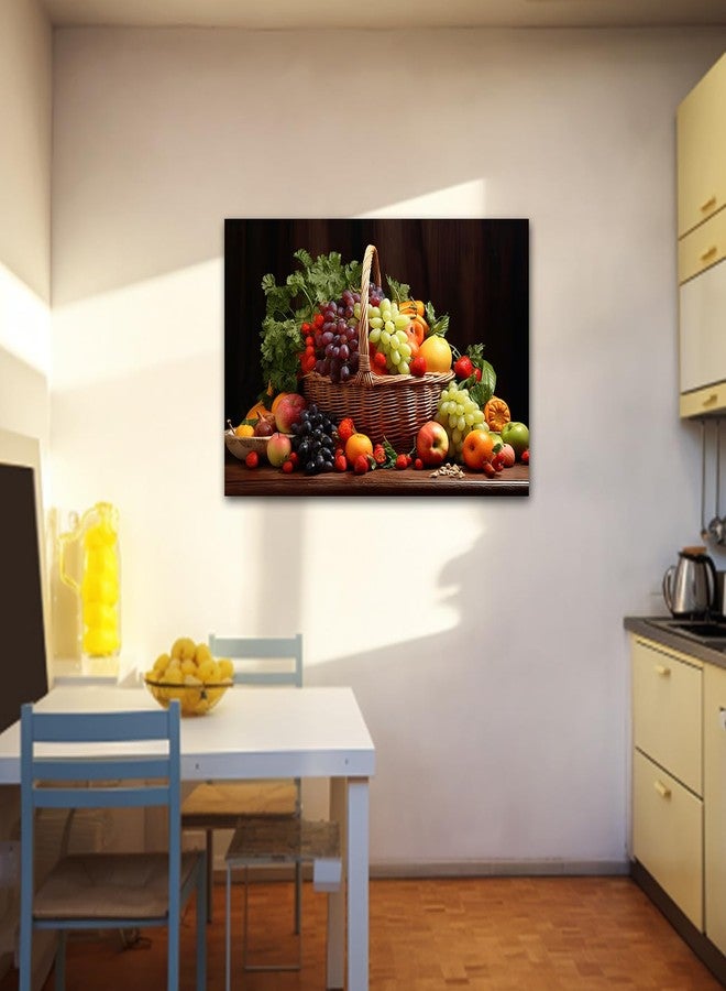 CXHOSTENT Kitchen Canvas Wall Art Fruit Picture Various Fresh Fruits Vegetable Painting Prints for Kitchen Restaurant Dining Room Decor Framed (Fruit-2, 12.00"x18.00") - Image 2