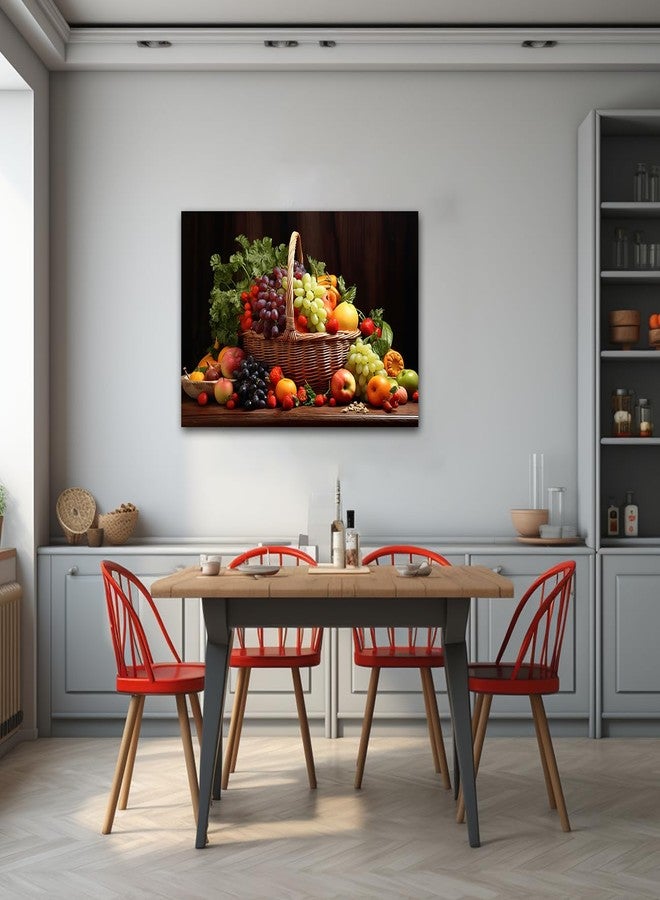 CXHOSTENT Kitchen Canvas Wall Art Fruit Picture Various Fresh Fruits Vegetable Painting Prints for Kitchen Restaurant Dining Room Decor Framed (Fruit-2, 12.00"x18.00") - Image 4