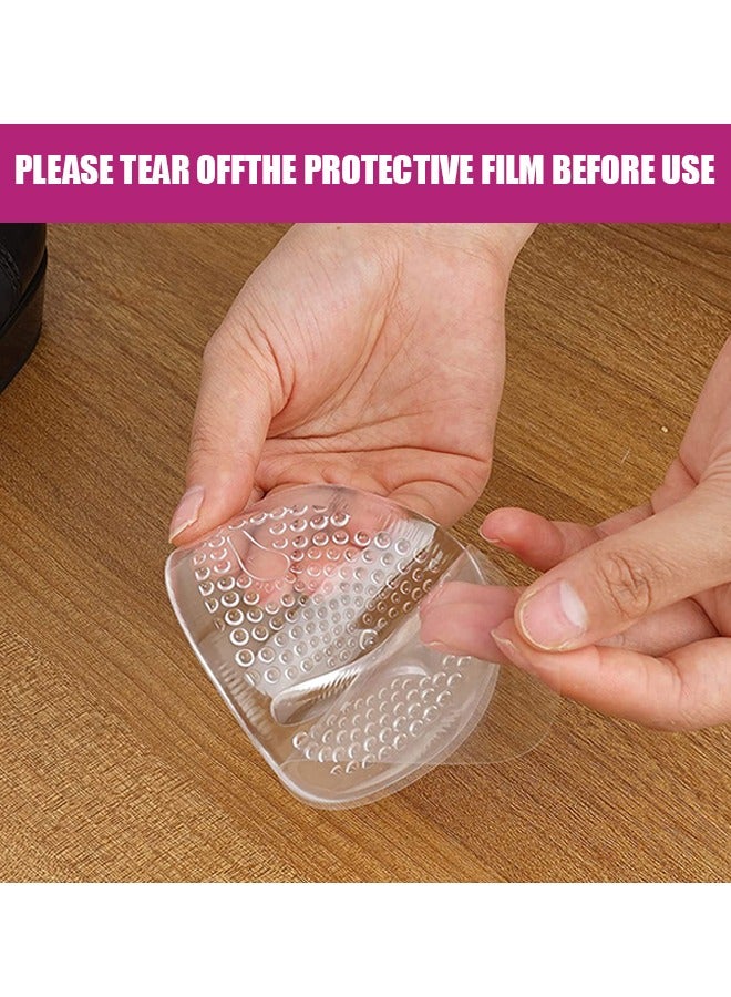 3 أزواج من نعل الجل للأحذية ذات الكعب العالي، نعل داخلي ناعم من السيليكون مضاد للانزلاق وممتص للصدمات بقطر نصف ياردة (شفاف) - Image 4