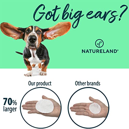 Natureland [150 pcs Extra-Large] Natureland Dog Ear Wipes - Extra Large Pads [170%] - Otic Cleaning Wipes for Infections and Controlling Ear Infections and Ear Odor in Pets - Image 2