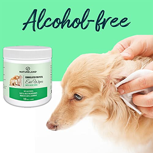 Natureland [150 pcs Extra-Large] Natureland Dog Ear Wipes - Extra Large Pads [170%] - Otic Cleaning Wipes for Infections and Controlling Ear Infections and Ear Odor in Pets - Image 4