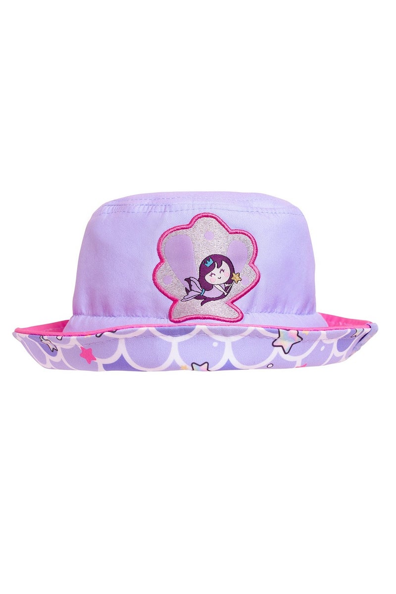 Milk & Moo Infant Sun Hat, Baby Sun Hat 0-18 Months, Adjustable Chin Strap, Elastic Fit, Lightweight Fabric, Little Mermaid Themed Toddler Hat – Made in Turkey  - Image 2