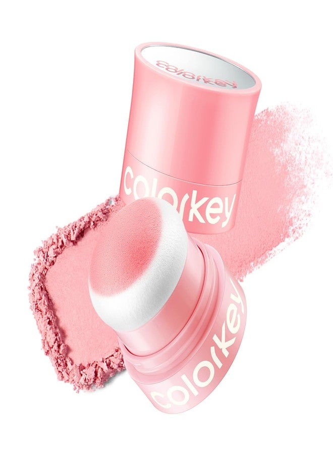 COLORKEY Shimmering Pudding Powder Blush, Lightweight, non-drying and smooth, Naturally Luminous Semi-Matte Finish, Self-contained brush, portable makeup (03 Smokey Pink, 3.2g) - Image 1