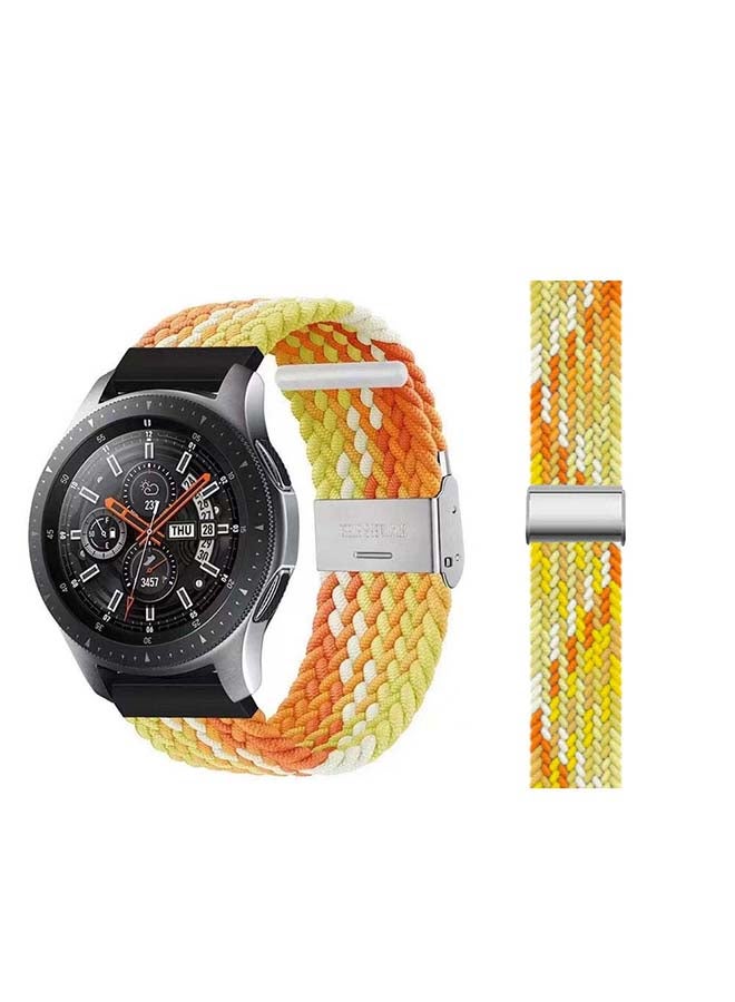 Perfii Adjustable Braided Solo Loop Band for Samsung Galaxy Watch4 40/44mm Yellow - Image 1