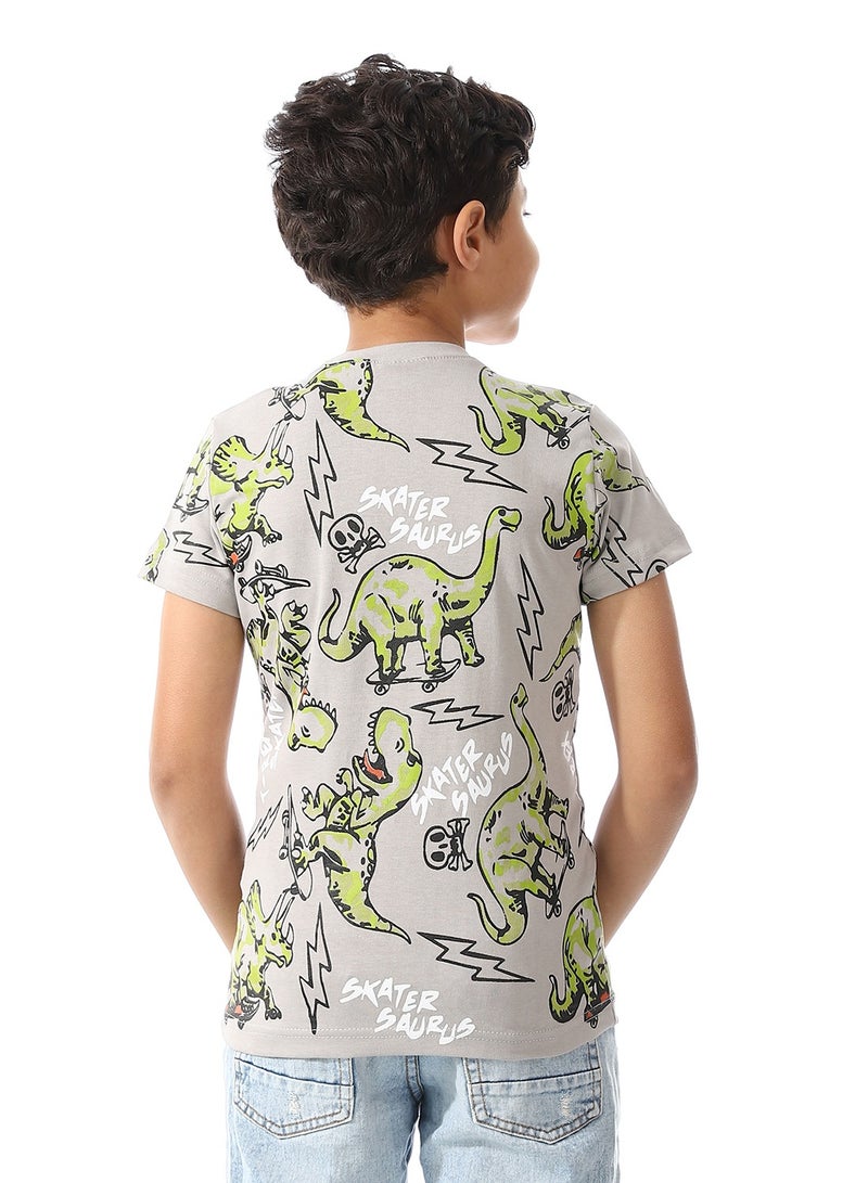 Andora Dinasours Vibes Grey Boys Tees_Grey - Image 3