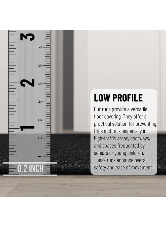 Ottomanson Hallway Runner Rug 20" x 59" Non Slip Solid Area Rugs Easy to Clean Laundry Rug Runner Durable & Pet Friendly Floor Carpet Runners for Hallways Entryway Living Room Kitchen, Black - Image 4