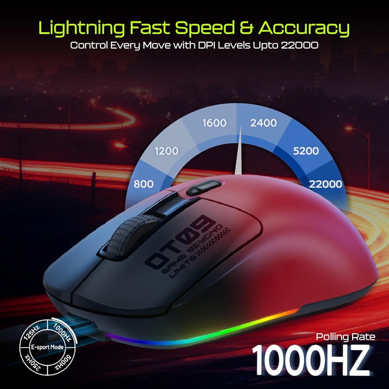 Archer Tech Lab Bluetooth Wireless Gaming Mouse (BT 5.3/2.4GHz/ Wired) PixArt PAW3311 Sensor, 22000 DPI~1000Hz Precise Tracking, 8 RGB/ 7 Programmable Buttons, Charging Dock, for PC Laptop Mac(Quest) - Image 5