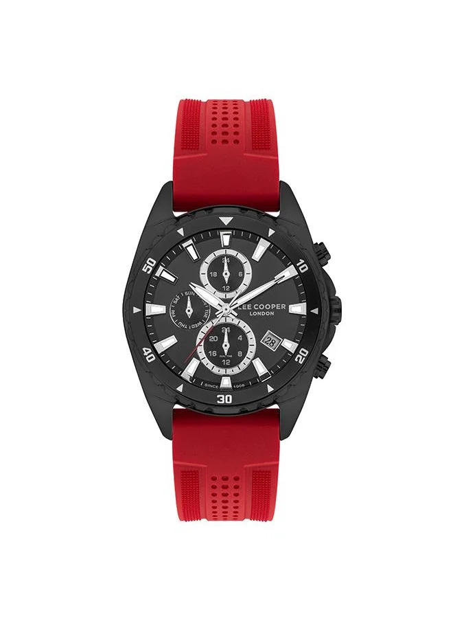 Lee Cooper Lee Cooper Men's Quartz Movement Watch, Multi Function Display and Silicone Strap - LC07527.658, Red