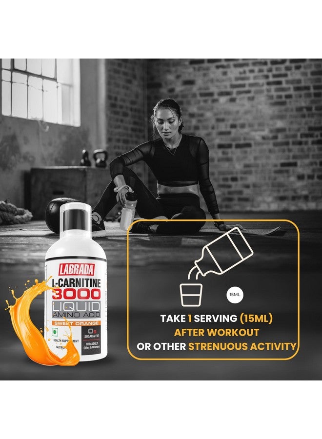 LABRADA L-Carnitine 450Ml |3000Mg Liquid Amino Acid With 0G Sugar (30 Servings, Sweet Orange) - Image 3