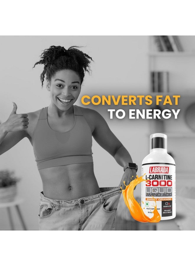 LABRADA L-Carnitine 450Ml |3000Mg Liquid Amino Acid With 0G Sugar (30 Servings, Sweet Orange) - Image 2