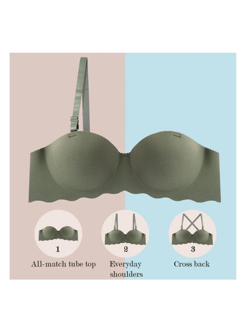 3 Pieces Women Half Cup Seamless Push Up Bra - Image 2
