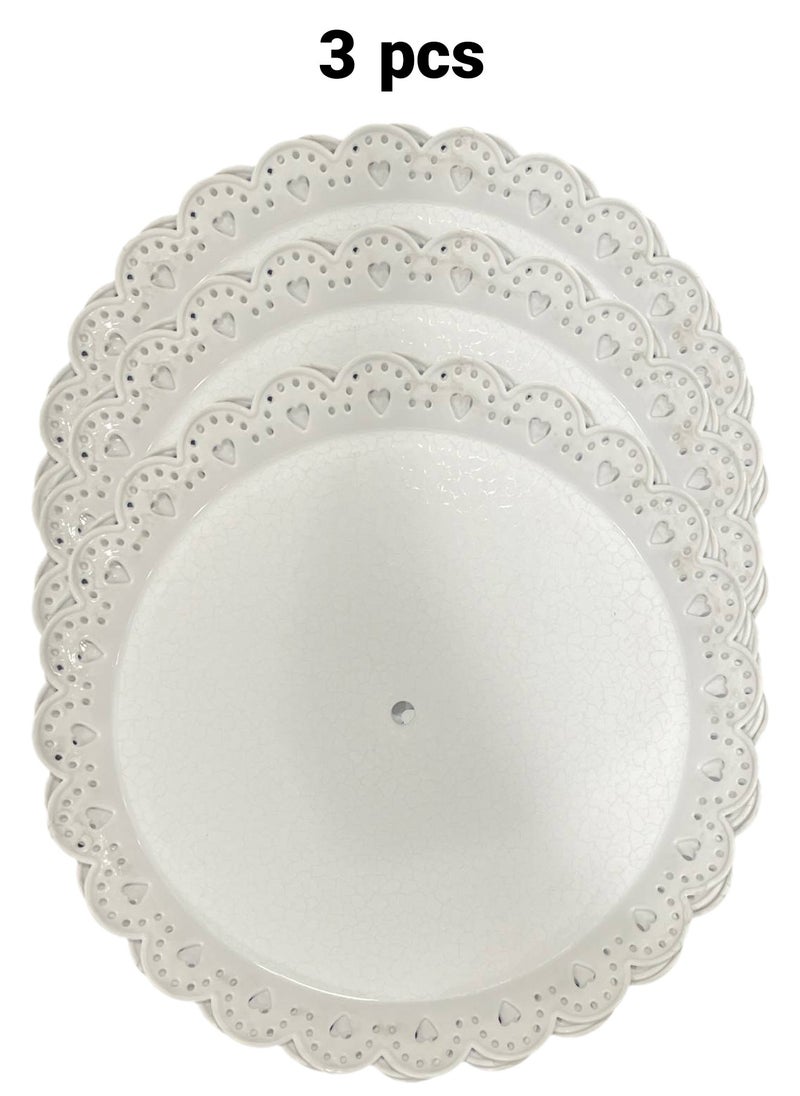 CATANES - 18-Piece Debossed Plastic Plate and Spoon Set Reusable Plastic Useful for Parties, Babies and Outdoors - Image 1