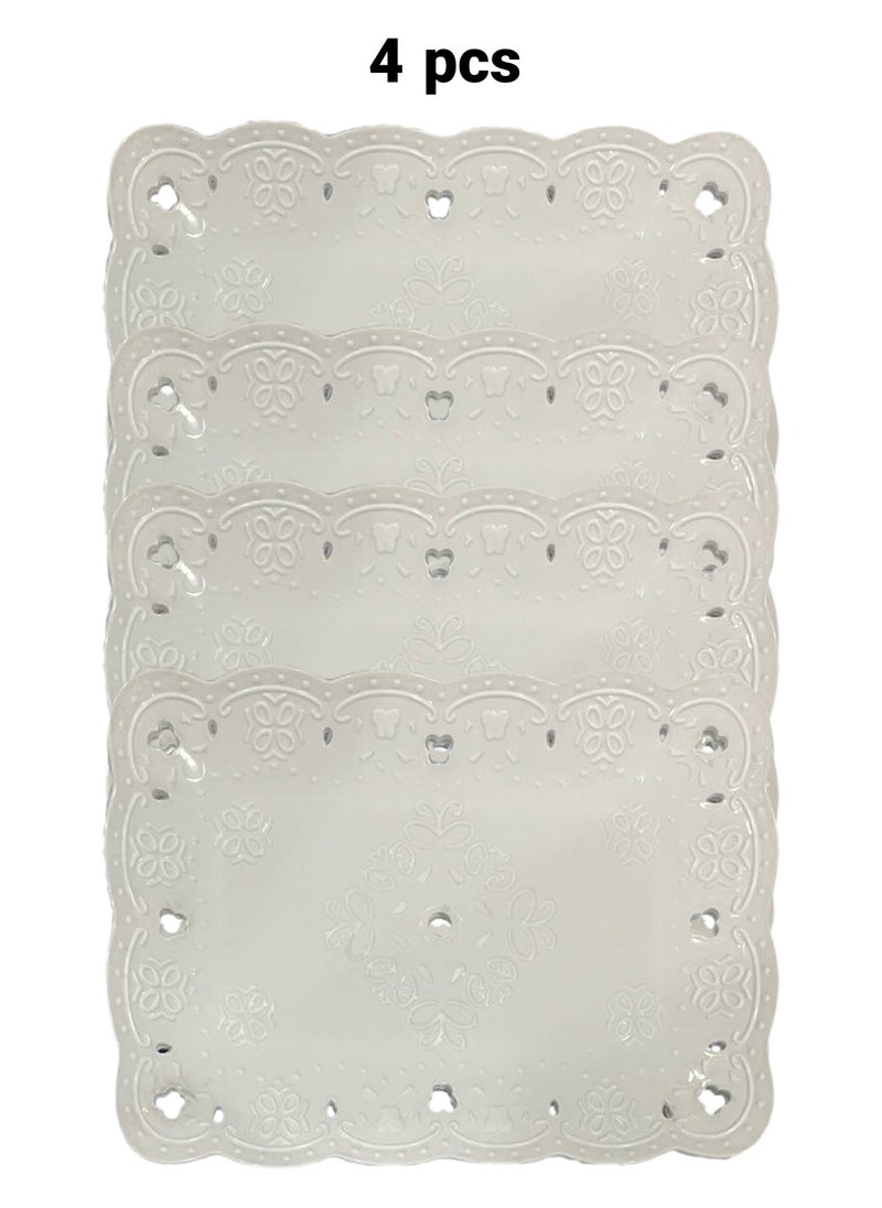 CATANES - 18-Piece Debossed Plastic Plate and Spoon Set Reusable Plastic Useful for Parties, Babies and Outdoors - Image 1