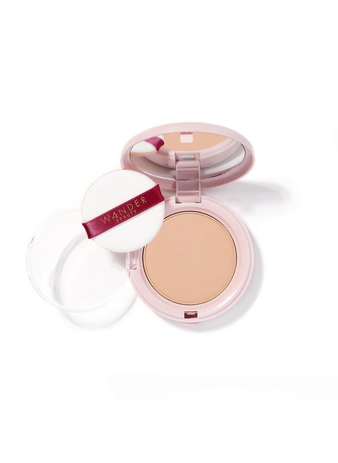 Wander Beauty Wanderlust Powder Foundation Medium Blurs And Evens Skin Tone Perfects And Hydrates With Hyaluronic Acid Aloe Honeysuckle & Vitamin E Lightweight Buildable Coverage  - Image 1
