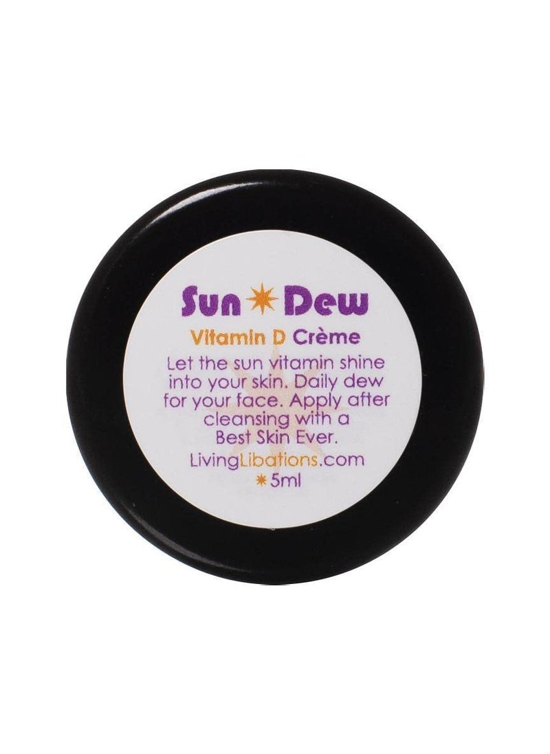 Living Libations - LIVING LIBATIONS  Organic Sun Dew Transdermal Vitamin D Crme  Natural Wildcrafted Vegan Clean Beauty 017 oz  5 ml - Image 1