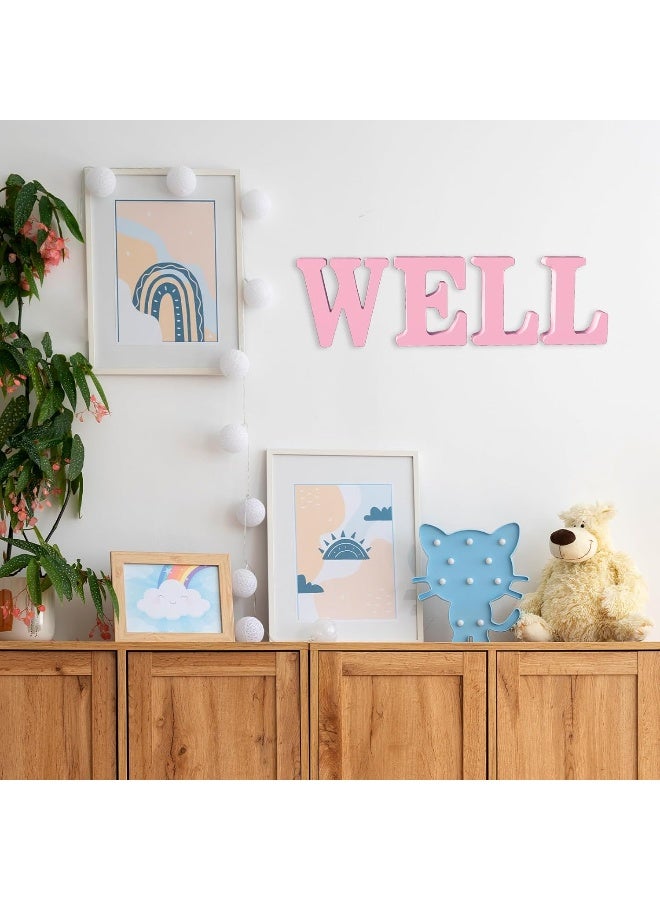 TPGP 6 Inch Pink Wood Letters for Wall Decorations: Unfinished, Standing Letters for Home, Party Projects (A) - Image 2