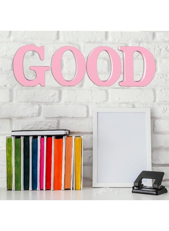 TPGP 6 Inch Pink Wood Letters for Wall Decorations: Unfinished, Standing Letters for Home, Party Projects (A) - Image 3