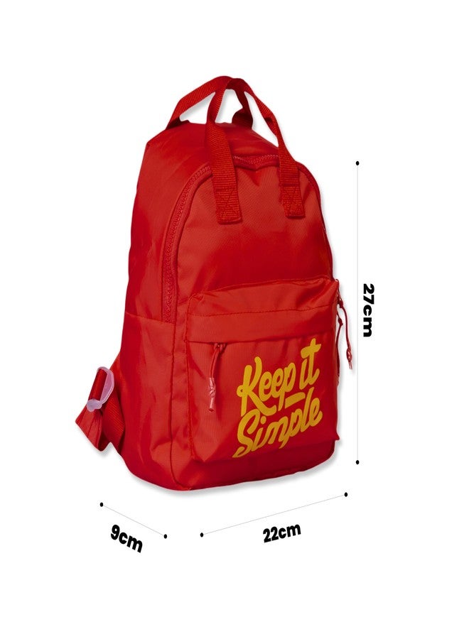 QIPS Keep It Simple 11-Inch Stylish & Trendy Mini Backpack for Travel, College & Daily Use | Compact & Durable Bag for Girls & Women - Red - Image 3