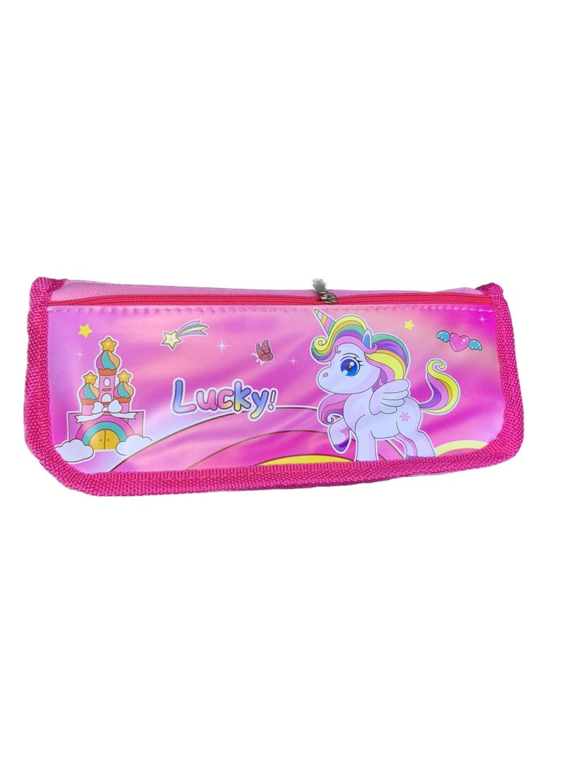 Generic Latest Zipper Pencil Pouch/Pencil Box/Pencil Case/Pen Box/Color Pouch Large Capacity Pen Bag Pouch Latest Design for Kids Back to school (Pink)  - Image 1