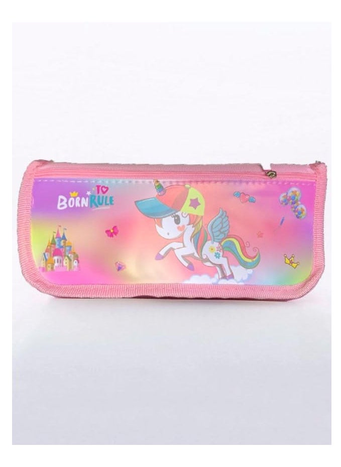 Generic Latest Zipper Pencil Pouch/Pencil Box/Pencil Case/Pen Box/Color Pouch Large Capacity Pen Bag Pouch Latest Design for Kids Back to school (Pink)  - Image 2