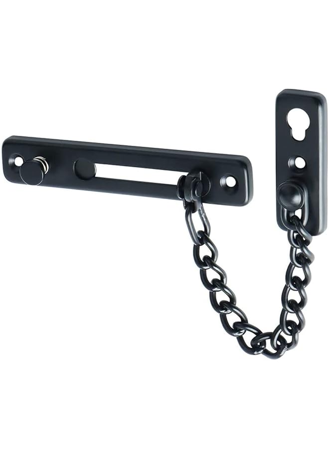 PROMASS Stainless Steel Chain Door Guard with Spring Anti-Theft Press Lock, Punch Free Door Chain Lock, Bedroom Home Apartment Hotel Security Door Sliding Safety Chain Lock Stainless Steel Easy Installation - Image 1