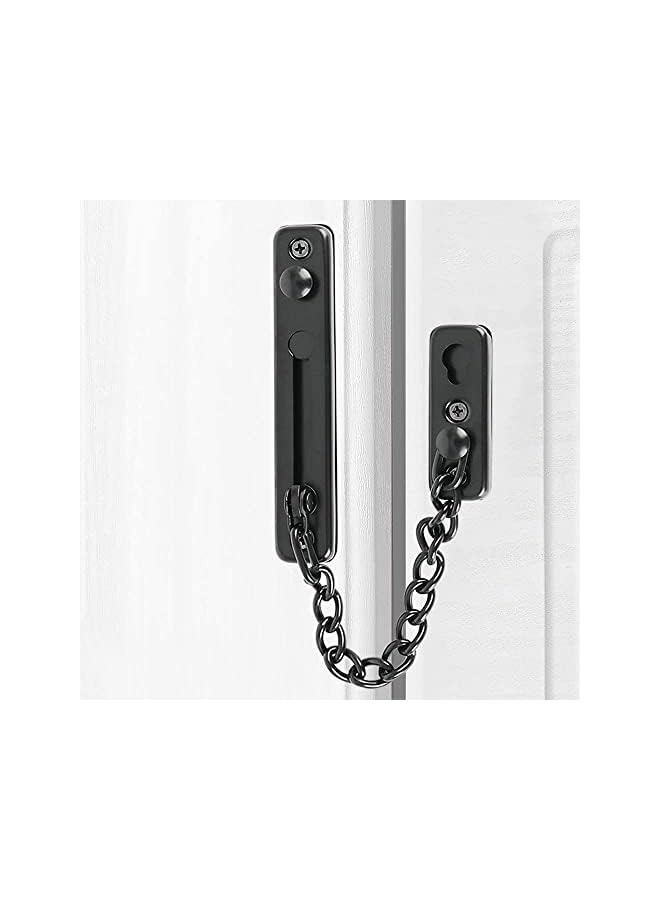 PROMASS Stainless Steel Chain Door Guard with Spring Anti-Theft Press Lock, Punch Free Door Chain Lock, Bedroom Home Apartment Hotel Security Door Sliding Safety Chain Lock Stainless Steel Easy Installation - Image 3