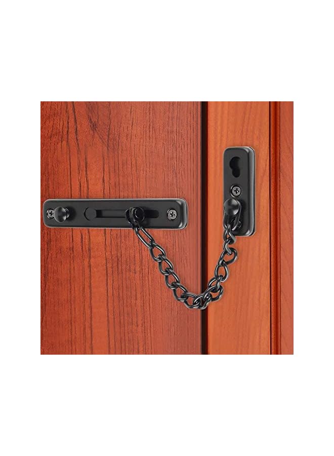 PROMASS Stainless Steel Chain Door Guard with Spring Anti-Theft Press Lock, Punch Free Door Chain Lock, Bedroom Home Apartment Hotel Security Door Sliding Safety Chain Lock Stainless Steel Easy Installation - Image 2