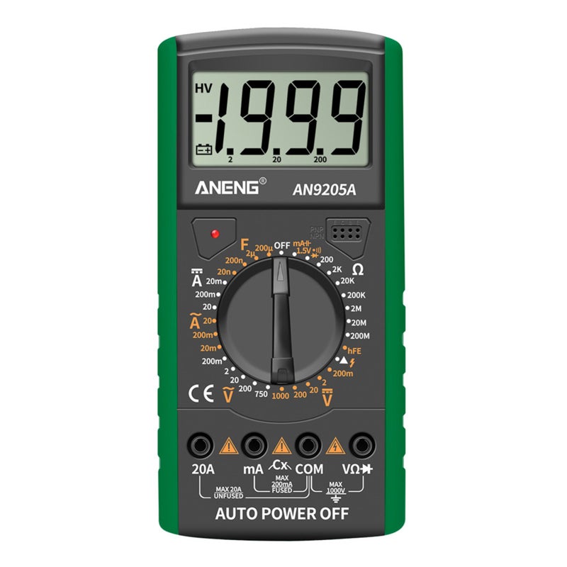 Digital Multimeter 4000 Counts Manual Range with Non Contact Voltage Tester - Large Backlight Display Green Non Slip Multimeter for Electricians - Image 1
