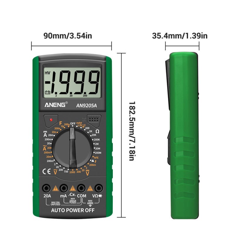 Digital Multimeter 4000 Counts Manual Range with Non Contact Voltage Tester - Large Backlight Display Green Non Slip Multimeter for Electricians - Image 3