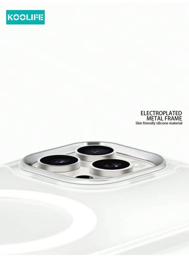 جراب ايفون  14 برو ماكس - الون أبيض - مغناطيسي متوافق مع MagSafe حماية كامله - Image 2