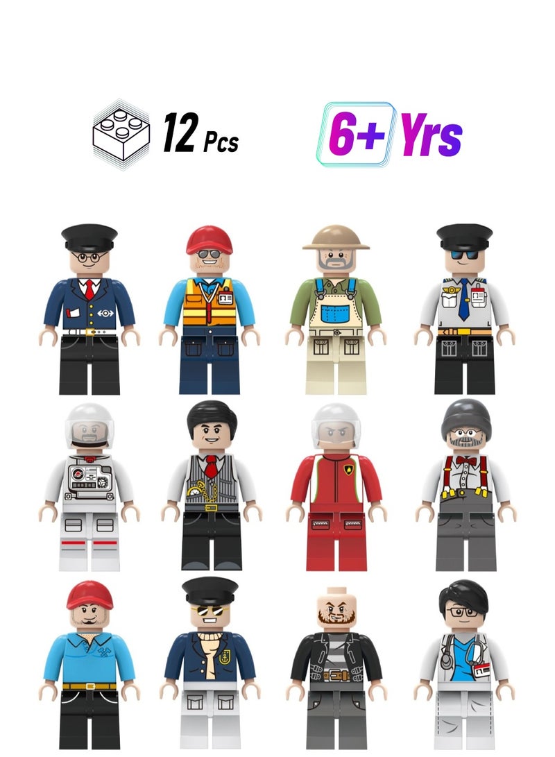12-Piece City Series Building Blocks Minifigures Model Toys Suitable For Boys Gifts Bag Pack  - Image 1