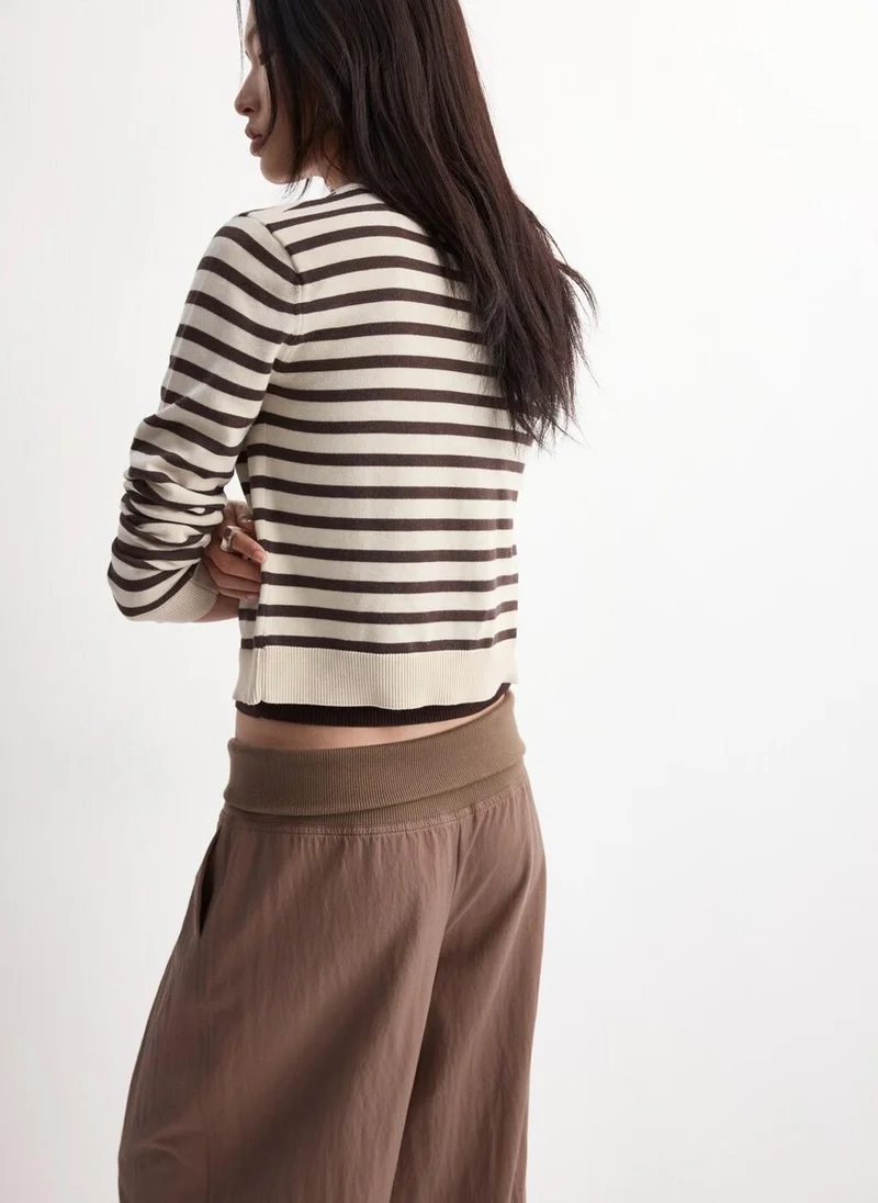 MANGO Stripped knit cardigan
