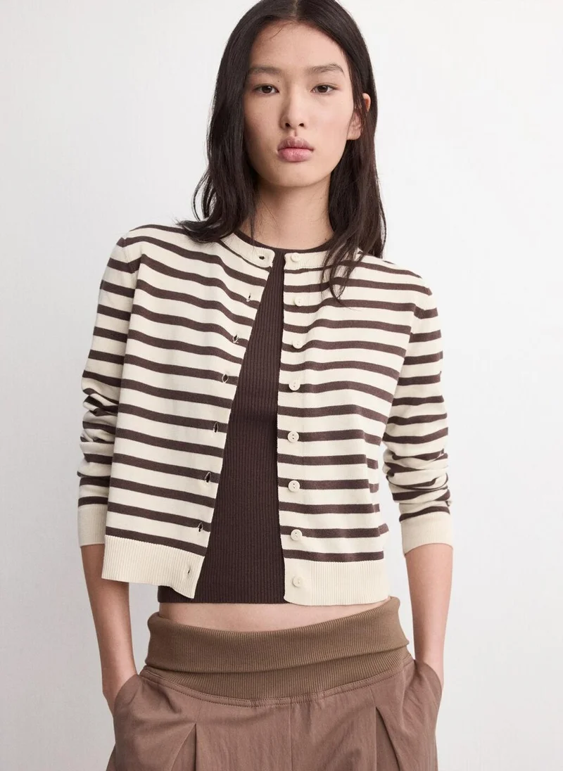 MANGO Stripped knit cardigan