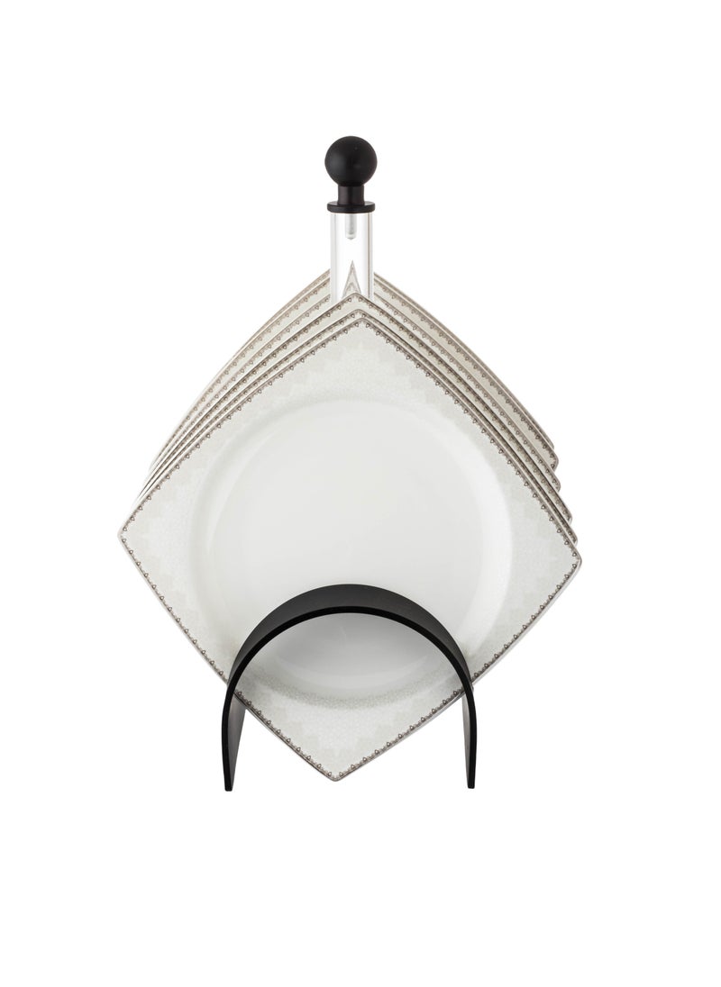 Dania Acrylic Fruit and Dessert Plate Set with Stand  - Image 3