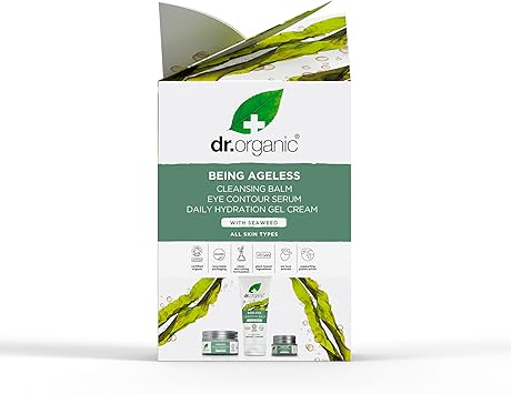 dr.organic Dr Organic Ageless Skincare Set with Organic Seaweed Cleansing Balm Face Cream Eye Serum Moisturising Fine Lines Wrinkles Gift Set Vegan CrueltyFree Paraben SLSFree Certified Organic - Image 4