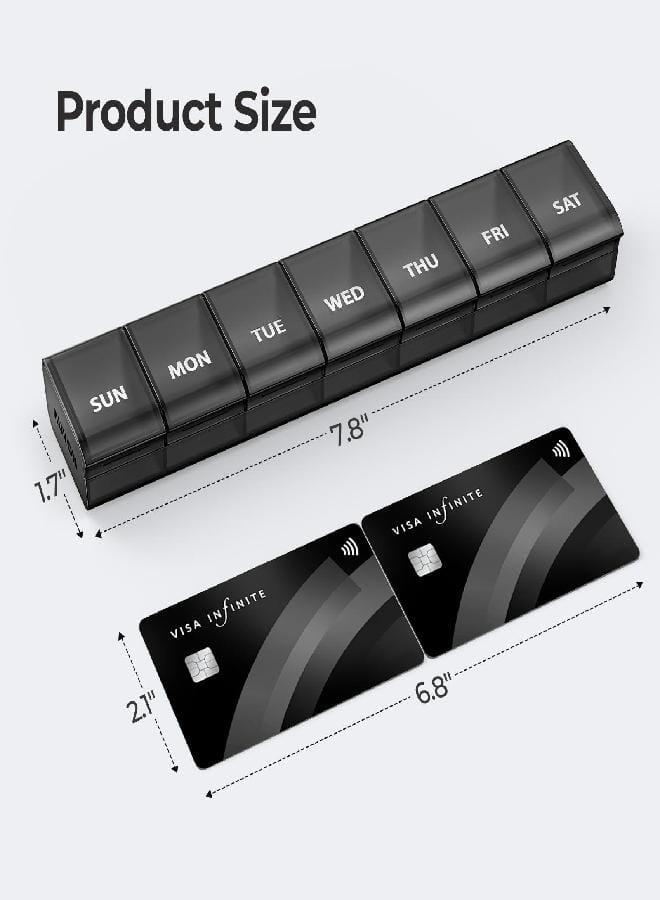 AUV0N AUVON Weekly Pill Organizer with Effortless Opening Design, Arthritis Friendly Pill Box, BPA-Free Pill Organizer 7 Day, Cute & Portable Pill Case for Vitamins, Supplements and Medications - Image 5