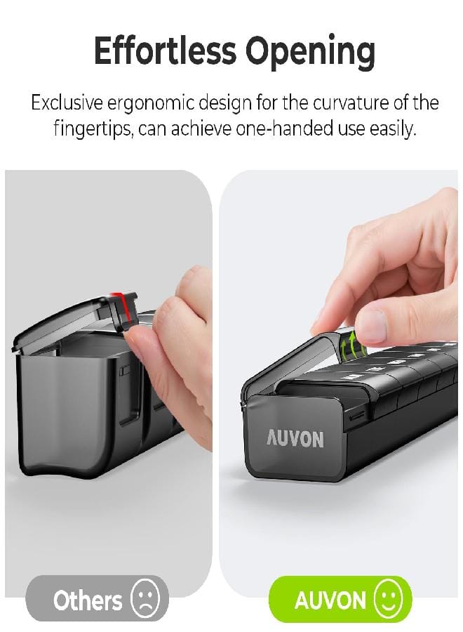 AUV0N AUVON Weekly Pill Organizer with Effortless Opening Design, Arthritis Friendly Pill Box, BPA-Free Pill Organizer 7 Day, Cute & Portable Pill Case for Vitamins, Supplements and Medications - Image 3