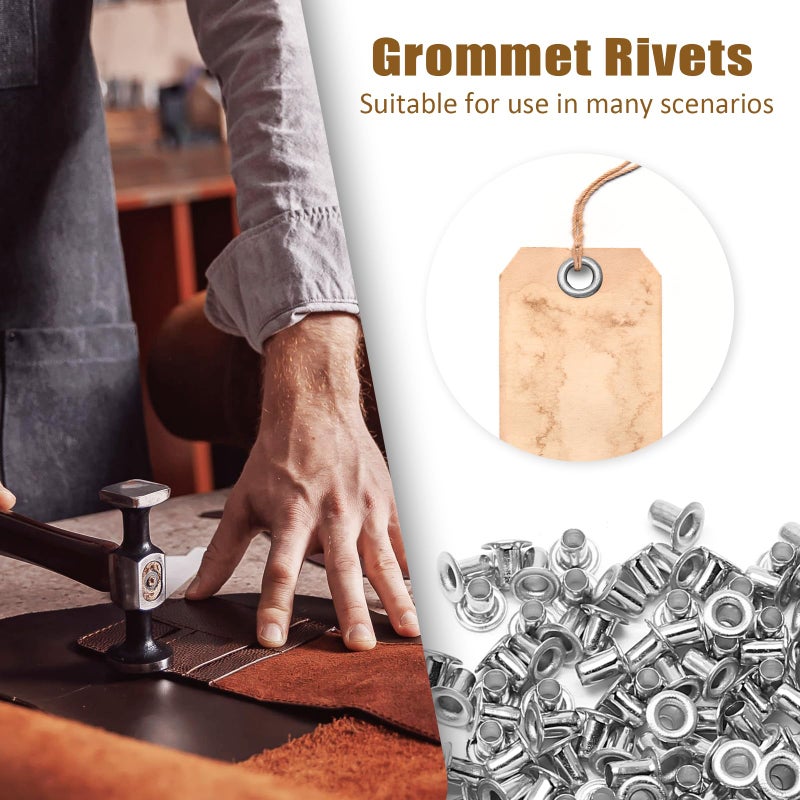 Litoexpe 2Mm Tiny Grommets Eyelets 200 Pcs  Self Backing Eyelets For Bead Cores  Clothes  Leather  Canvas (Silver) - Image 4