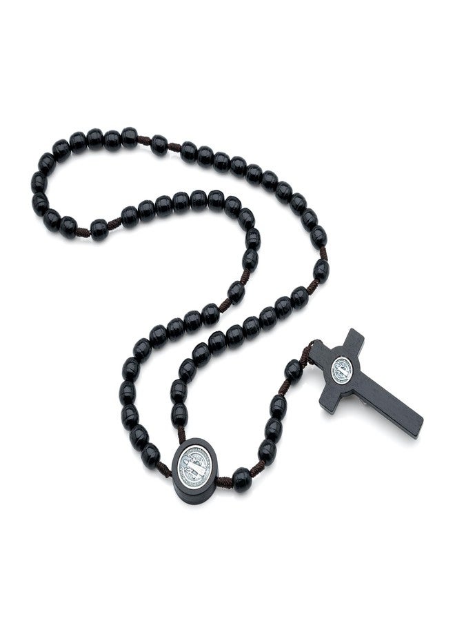 Intercession Mens Large St Benedict Rosary - Black - Image 3