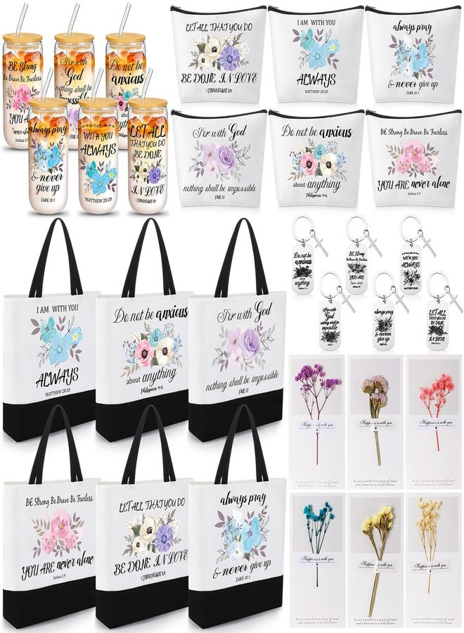 Aliceset 30 Pcs Christian Gifts for Women Inspirational Religious Gift Set Christmas Thanksgiving Present Bulk Included Bible Cola Cup Canvas Bag Cosmetic Bag Keychain Greeting Card for Women Mom - Image 1