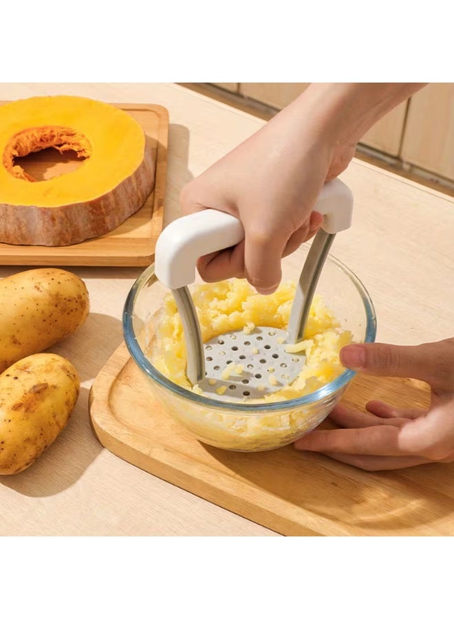 Heavy-Duty Plastic Manual Potato Masher - Heavy-Duty Handheld Masher with Handle & Non-Slip Grip, Efficient Fruit & Vegetable Crusher for Sweet Potatoes, Fruits, Mashed Potatoes - Compact Kitchen Gadget (No Needed) - Image 1