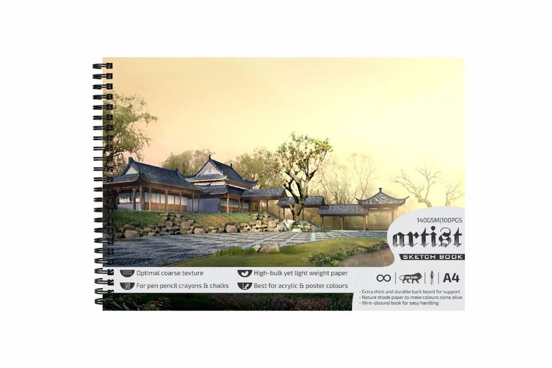 Variety Canvas 50 Sheet A4 Sketchbook Set | Top Spiral-Bound Sketchpad for Artists | Sketching and Drawing Acid Free Paper, for Doodling | Artist Oxfort Sketch Book (A) - Image 1