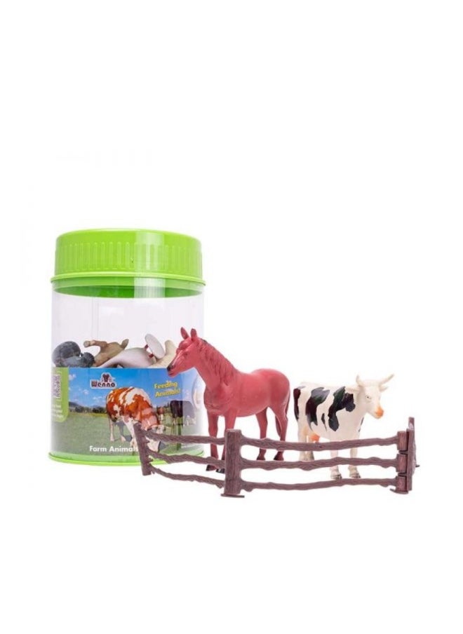 WENNO Farm Animals 14 Pcs In 9.5 Height Tube Playset 