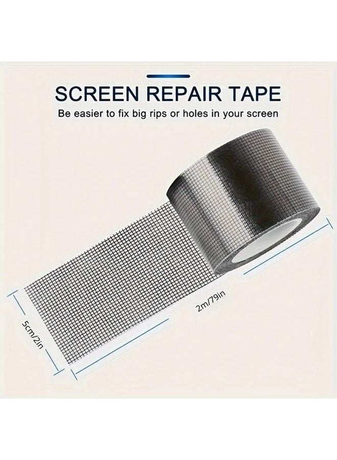 Black Fiberglass Mesh Repair Tape Waterproof Patch For Mosquito Nets Screens - Image 4