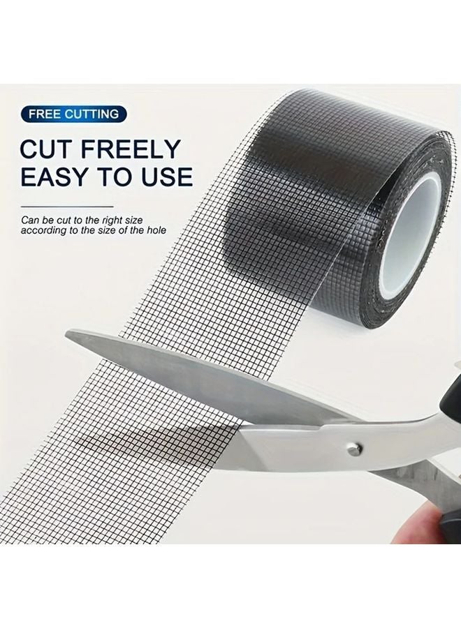 Black Fiberglass Mesh Repair Tape Waterproof Patch For Mosquito Nets Screens - Image 2