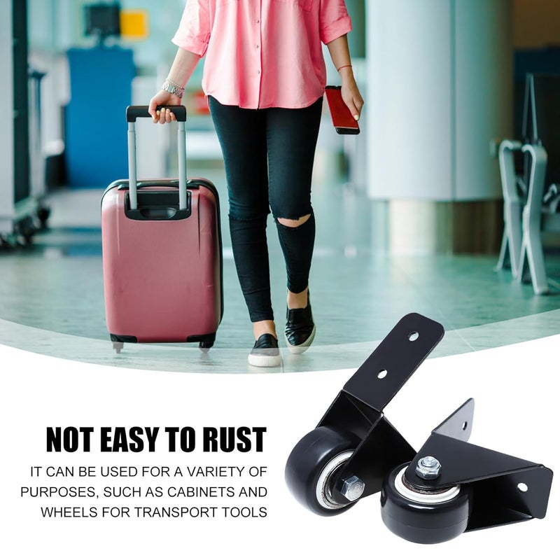 Heavy Duty Furniture Casters 2Pcs for Suitcase Industrial Trolley Sturdy Plate Casters - Image 4