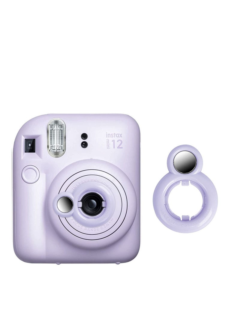 Close Up Lens Compatible for Fuji Instax Mini 12 Instant Camera with Self-Portrait Mirror - Fuji Mini 12 Selfie Lens Selfie Mirror - Purple  - Image 1