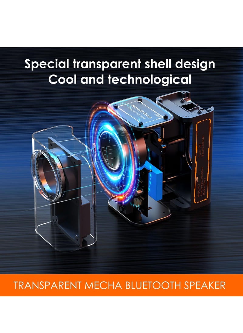 Y&D Portable Bluetooth Speaker with Lights, Transparent Wireless Mini TWS, HD Sound, Bass, and Colorful Lights for Office, Home, Shower, Room, Bike, Car, Black  - Image 2