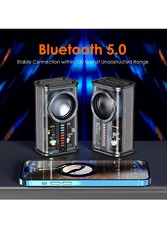 Y&D Portable Bluetooth Speaker with Lights, Transparent Wireless Mini TWS, HD Sound, Bass, and Colorful Lights for Office, Home, Shower, Room, Bike, Car, Black  - Image 3